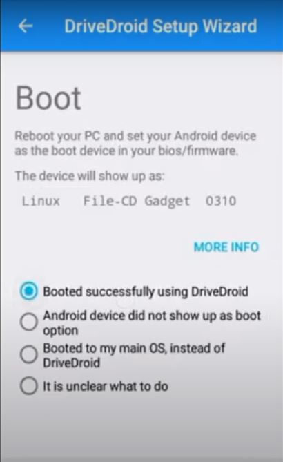 configuracion android standar boot